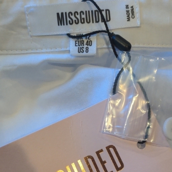 Missguided Cut Out White Button Up Shirt Dress size 8 - Picture 7 of 9